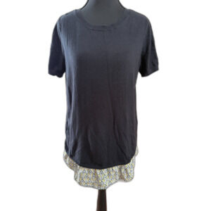 Women's Small Black Loft Short Sleeve Sweater